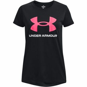 Under Armour TECH SOLID PRINT FILL BL SSC Dievčenské tričko, čierna, veľkosť L