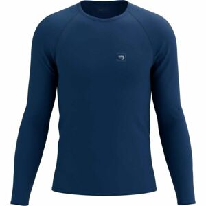 Compressport TRAINING TSHIRT LS Pánske tréningové tričko s dlhým rukávom, modrá, veľkosť L