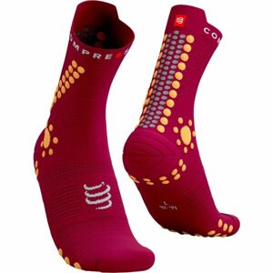 Compressport PRO RACING SOCKS v4.0 TRAIL Bežecké ponožky, červená, veľkosť T2