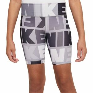 Nike DF ONE BKE SHRT LOGO PRNT Dievčenské elastické šortky, sivá, veľkosť