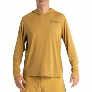 ADVENTER & FISHING UV HOODED Pánske funkčné hooded UV tričko, hnedá, veľkosť L