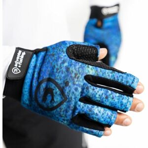 ADVENTER & FISHING SHORT Pánske rukavice na lovenie rýb na mori, modrá, veľkosť L/XL