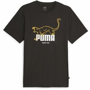Puma GRAPHICS ANIMAL TEE Pánske tričko, čierna, veľkosť S