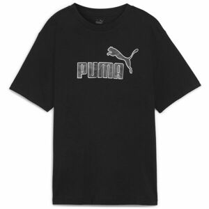 Puma ESSENTIALS + MARBELEIZED Dámske tričko, čierna, veľkosť L