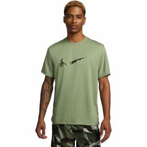 Nike DF UV SS MILER ECMO Pánske bežecké tričko, khaki, veľkosť M
