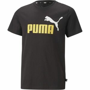 Puma ESS + 2 COL LOGO TEE Chlapčenské tričko, čierna, veľkosť 128
