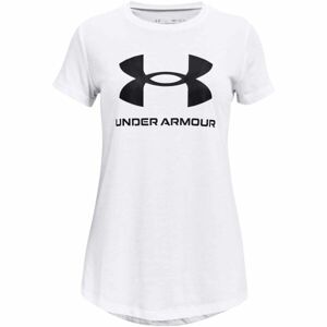 Under Armour LIVE SPORTSTYLE GRAPHIC SS Dievčenské tričko, biela, veľkosť L
