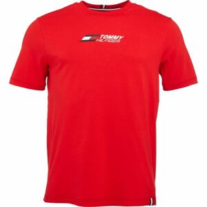 Tommy Hilfiger ESSENTIAL BIG LOGO TEE Pánske tričko, červená, veľkosť XL
