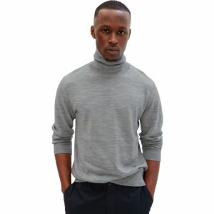GAP MERINO TURTLENECK Pánsky vlnený sveter, sivá, veľkosť XL
