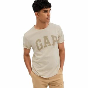GAP V-BASIC LOGO T Pánske tričko, béžová, veľkosť M