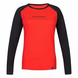 Hannah PRIM Dámske tričko s dlhým rukávom, červená, veľkosť 38